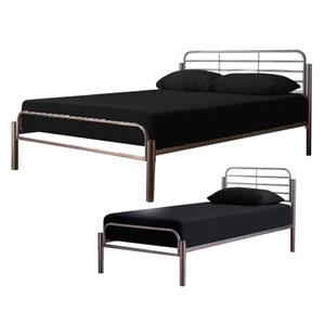 (ND) LPD , Alpha, 4FT 6 Double Metal Bedstead