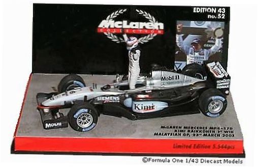 1-43 Scale 1:43 Minichamps Mclaren MP4/17D Kimi 1st Win Ltd Ed