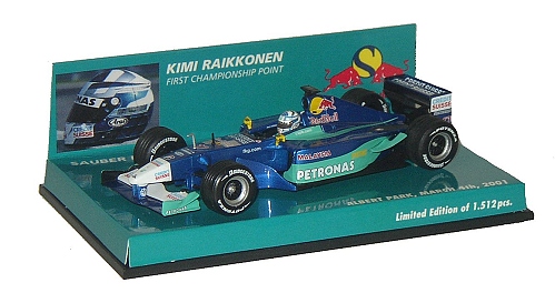 1:43 Scale Sauber Petronas C20 Race Car 2001 1st Race Edition - Kimi Raikkonen