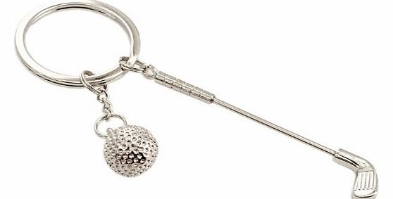 1234-Buy Golf Clubs Metal Chrome Logo Keyring Key Fob