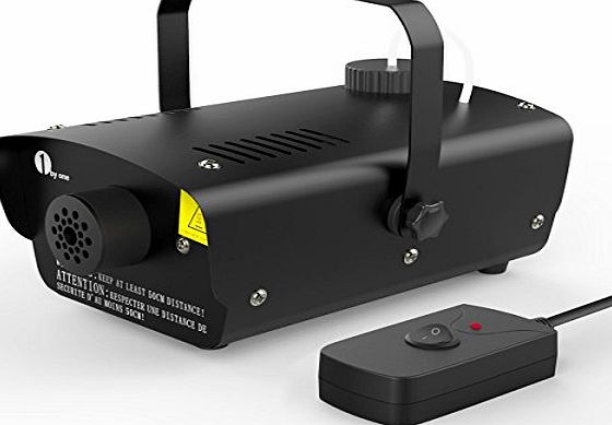 1byone Halloween Fog Machine with Wired Remote Control, 400-Watt Fog Machine, Black