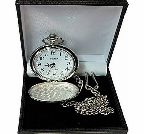 1stclassgifts Engraved/Personalised Pocket Watch in Gift Box Christening/Baptism/Communion/Godchild/Godson/Godfather