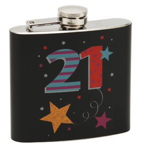 Birthday Black Hipflask