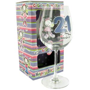 21st Birthday Wine Glass