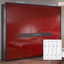 Wiemann - Dublin Red  4 Door  1 Drawer Wardrobe