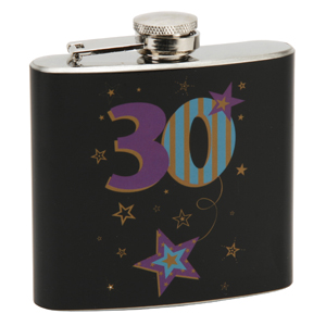 Birthday Black Hip Flask