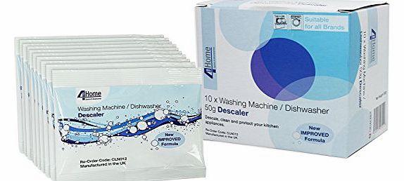 4YourHome Universal Washing Machine Limescale Remover Descaler Powder Sachets (10 x 50g)