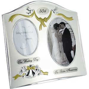 50th Wedding Anniversary Dual Photo Frame