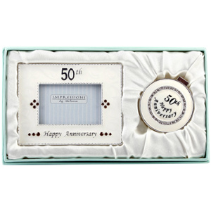 50th Wedding Anniversary Photo Frame and Trinket