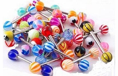 5starwarehouse 20 x Tongue Nipple Eyebrow Bar Bars Body Piercing Jewellery Rings Makeup