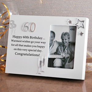 60th Birthday Block Style Portrait 4 x 6 Photo