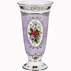 60th Diamond Wedding Anniversary Vase