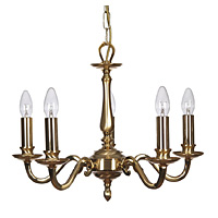 5SG - 5 Light Brass Hanging Light