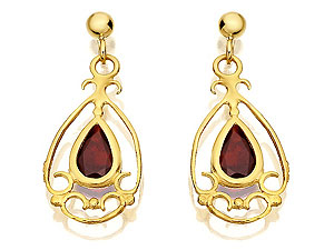 and Garnet Drop Earrings 071452