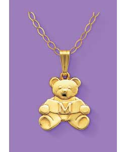 Bear Initial M Pendant