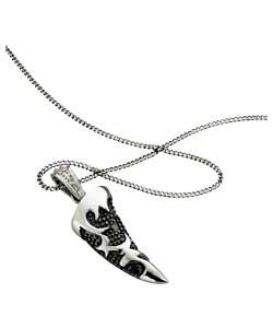 Black and White Diamond Horn Pendant