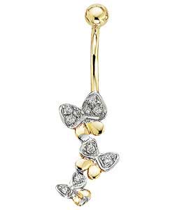 Cubic Zirconia Butterfly Body Bar