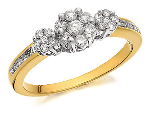 Diamond Trilogy Cluster Ring 0.5ct -