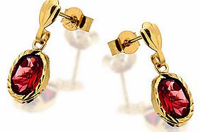 Garnet Drop Earrings 15mm drop - 071801