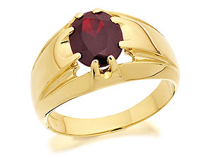 Gentlemans Garnet Signet Ring - 183774