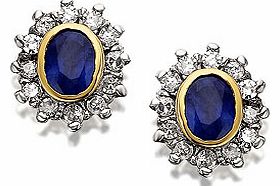 Sapphire And Diamond Cluster Earrings