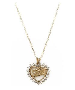 Sister Diamond Set Heart Pendant