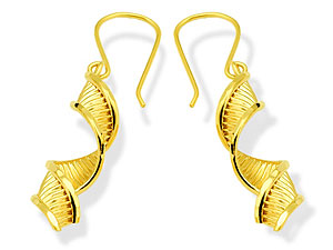 Twisted Ladder Drop Hook Wire Earrings