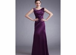 A-line Asymmetrical Neck Beading Floor-length