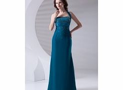 A-line Backless Halter Beading Floor-length