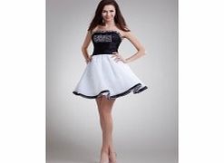 A-line Strapless Backless Beading Short-length