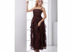 A-line Straps Backless Ruffles Chiffon Evening