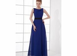 A-line V-neck Bateau Backless Pleat Floor-length