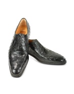 A.Testoni Amedeo Testoni - Handsewn Black Ostrich Leather