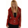 LADIES RED LEATHER BIKER STYLE JACKET by TORUS `20`