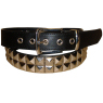 A W Rust TWO ROW PYRAMID STUDDED LEATHER BELT `OCK 103`