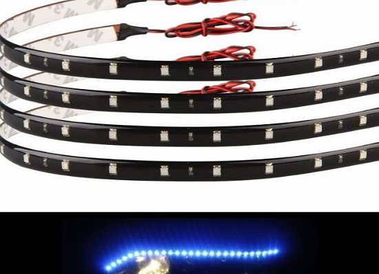 Accmart TM) Flexible LED Waterproof Car Grill Strip Light Lighting LEDs Decoration Lamp Bulb Blue(Pack of 4)