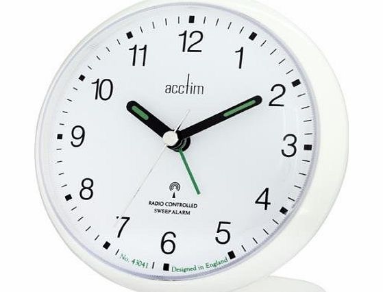 Acctim YALE RADIO CONTROLLED ALARM CLOCK SWEEP SECS WHITE