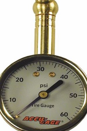 Accu-Gage Accugage TIRE PRESSURE GUAGE STD 60PSI Tools Standard Accugage, 0-60 psi in 1 lb. incr - 60XGA