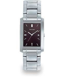 Accurist Gents Rectangular Stainless Steel Bracelet Watch