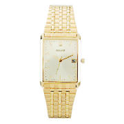 MENS GOLD RECTANGULAR WATCH