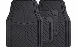 ACE 4 Piece Rubber Splendor Car Mat Set - Black