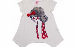 Adams Girls Cream Printed T Shirt L8/E4