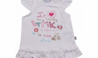 Adams Toddler Girls White Frilled Jersey Tunic B7 L10/D1