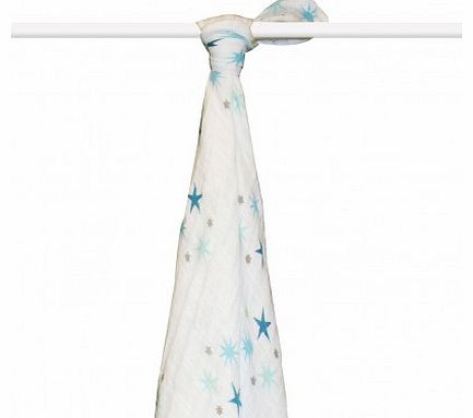 Organic Maxi-Swaddle - Blue Stars `One size