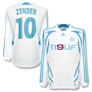 Adidas 07-08 Marseille Home L/S Shirt   Zenden No.10 (C/L Style) and C/L Patch