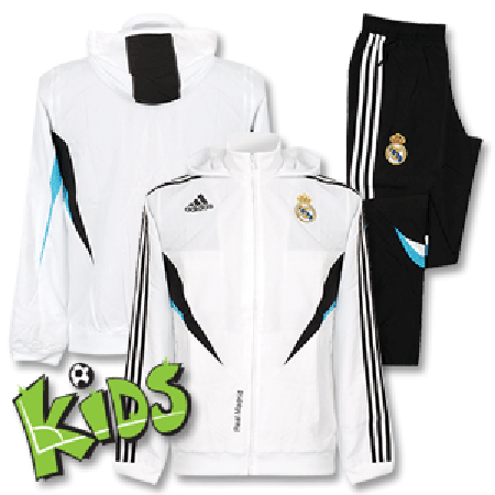 08-09 Real Madrid Boys Pres Presentation Suit - White/Black