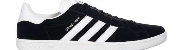 Grand Prix Black/White Suede Trainers