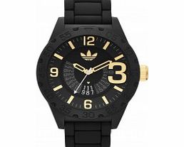 Adidas Mens Black Newburgh Silicone Watch