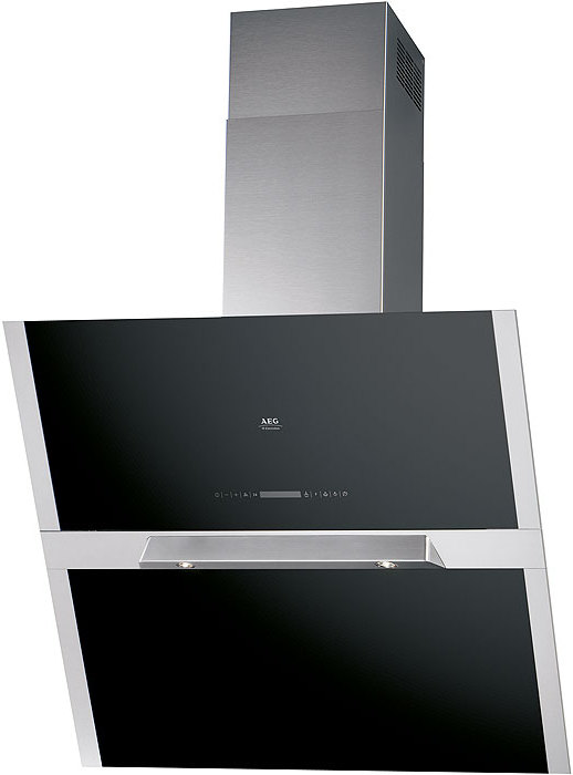 AEG DD9996B 90cm Chimney Hood in Black Glass and