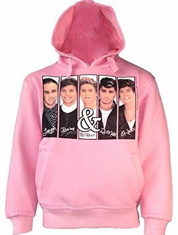 AEL Girls 1d One Direction New Hoodies Kids Jumper Sweatshirt Tops Age 7 - 13 years, Baby Pink 11-12 years